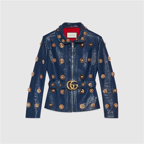 Gucci Giacca da biker in pelle con stampa 'You Got Good Taste'